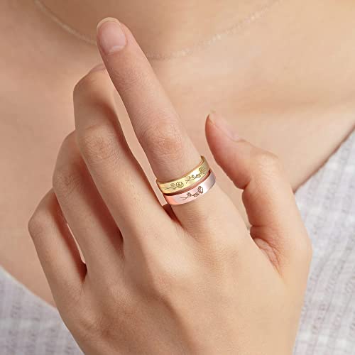 Personalized Birth Month Flower Ring - Custom Family Ring for Mom